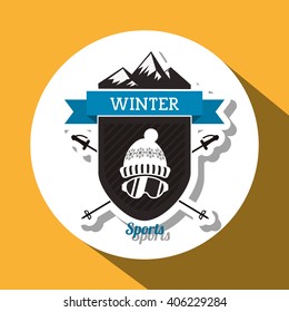 ski sport design, vector illustration
