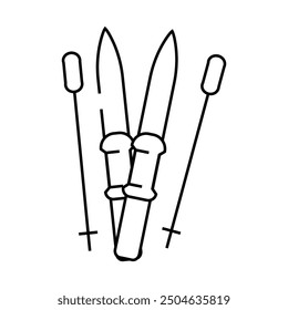 ski sport equipment line icon vector. ski sport equipment sign. isolated contour symbol black illustration