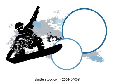 Ski sport graphic with text buttons.