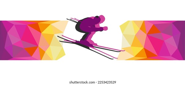 Ski sport graphic for use as a template for flyer or for use in web design.