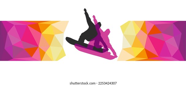 Ski sport graphic for use as a template for flyer or for use in web design.