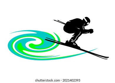 Ski sport graphic in vector quality.