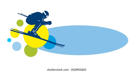 Ski sport graphic in vector quality.