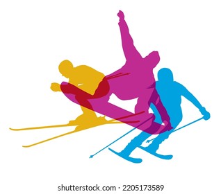 Ski sport graphic in vector quality.