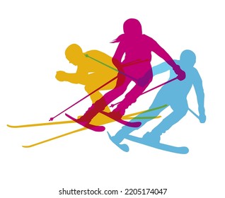 Ski sport graphic in vector quality.