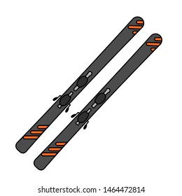 ski sport icon with mounts