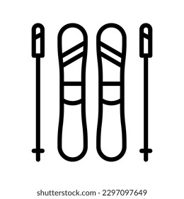 Ski sport icon set collection