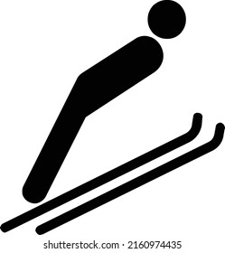 Ski sport icon with white background.