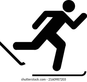 Ski sport icon with white background.