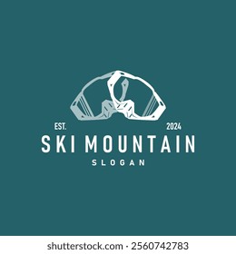 Ski Sport Logo, Winter Snow Sports Design Retro Vintage Vector Illustration