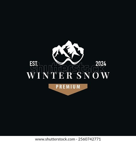 Ski Sport Logo, Winter Snow Sports Design Retro Vintage Vector Illustration