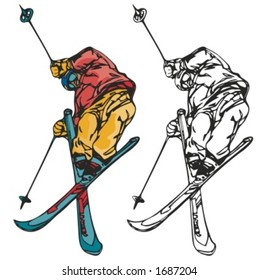 Ski sport. Vector illustration