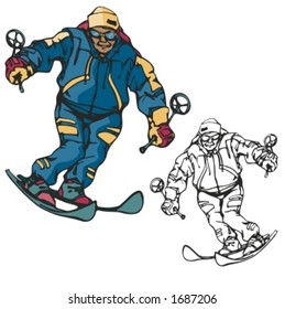 Ski sport. Vector illustration