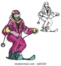 Ski sport. Vector illustration