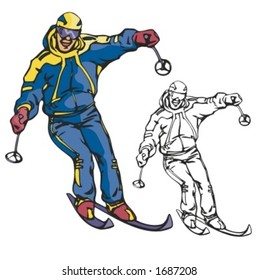 Ski sport. Vector illustration