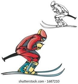 Ski sport. Vector illustration