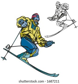 Ski sport. Vector illustration