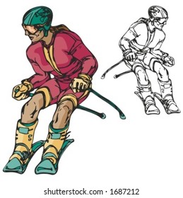 Ski sport. Vector illustration