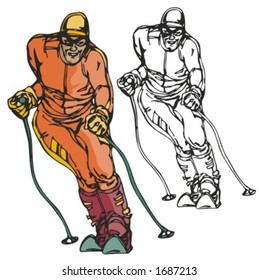 Ski sport. Vector illustration