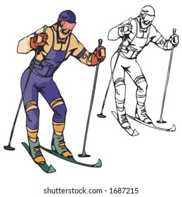 Ski sport. Vector illustration