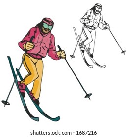 Ski sport. Vector illustration