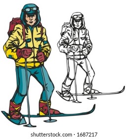 Ski sport. Vector illustration