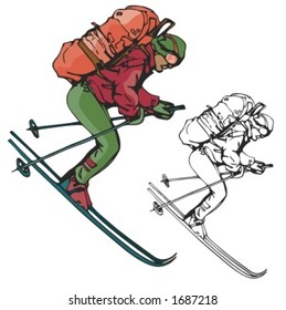 Ski sport. Vector illustration