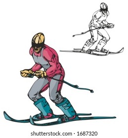 Ski sport. Vector illustration