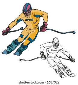 Ski sport. Vector illustration