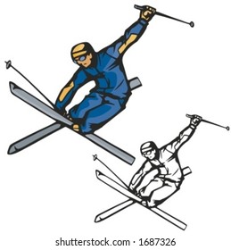 Ski sport. Vector illustration