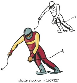 Ski sport. Vector illustration