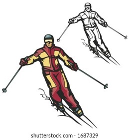 Ski sport. Vector illustration