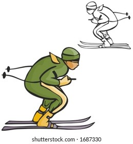 Ski sport. Vector illustration