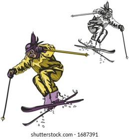 Ski sport. Vector illustration