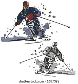 Ski sport. Vector illustration