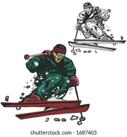 Ski sport. Vector illustration