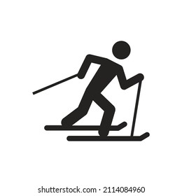 ski sports athlete illustration, solid, black, vector. suitable for use in websites, apps, applications, and more.