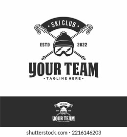 Ski sports badge emblem logo