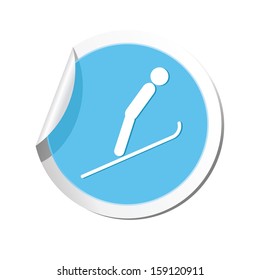Ski springboard icon. Vector illustration