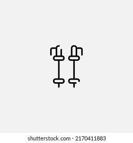 Ski stick icon sign vector,Symbol, logo illustration for web and mobile