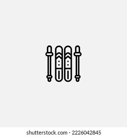 Ski stick icon sign vector,Symbol, logo illustration for web and mobile