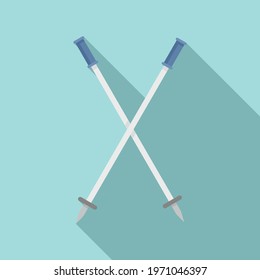 Ski sticks icon. Flat illustration of Ski sticks vector icon for web design