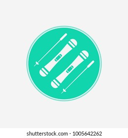 Ski sticks vector icon