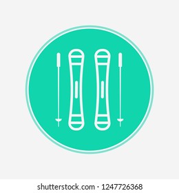 Ski sticks vector icon sign symbol