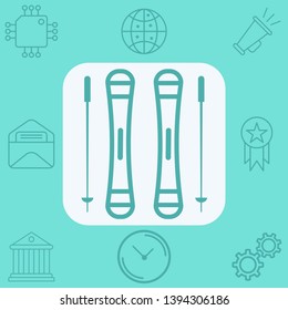 Ski sticks vector icon sign symbol