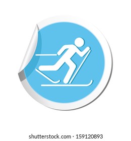 Ski track icon. Vector illustration