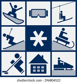 ski vacation icons