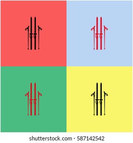 Ski vector  icon.