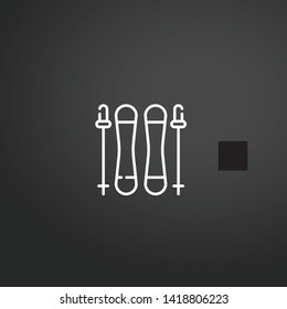 Ski vector icon. Ski concept stroke symbol design. Thin graphic elements vector illustration, outline pattern for your web site design, logo, UI. EPS 10.