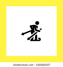 ski vector icon. flat design